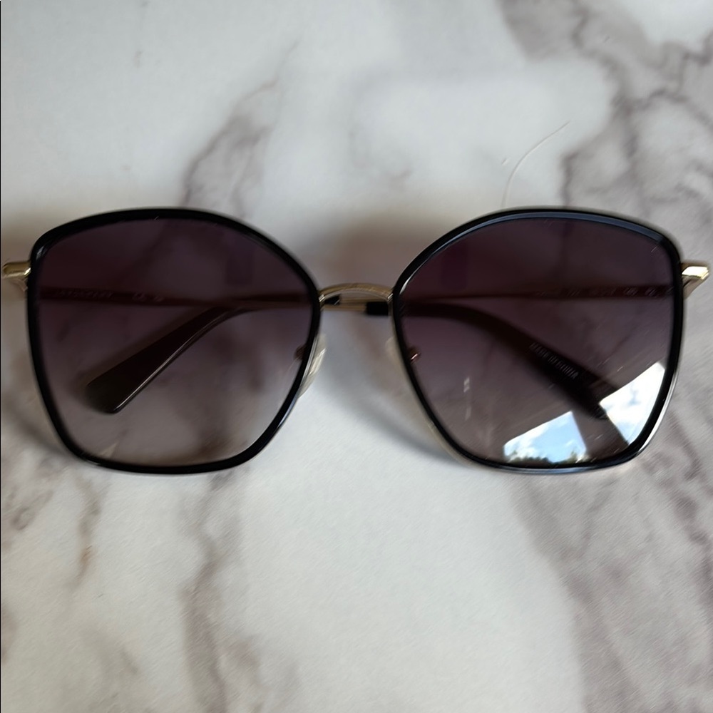 Longchamp Black Frame Sunglasses with Gradient Smoke Lenses